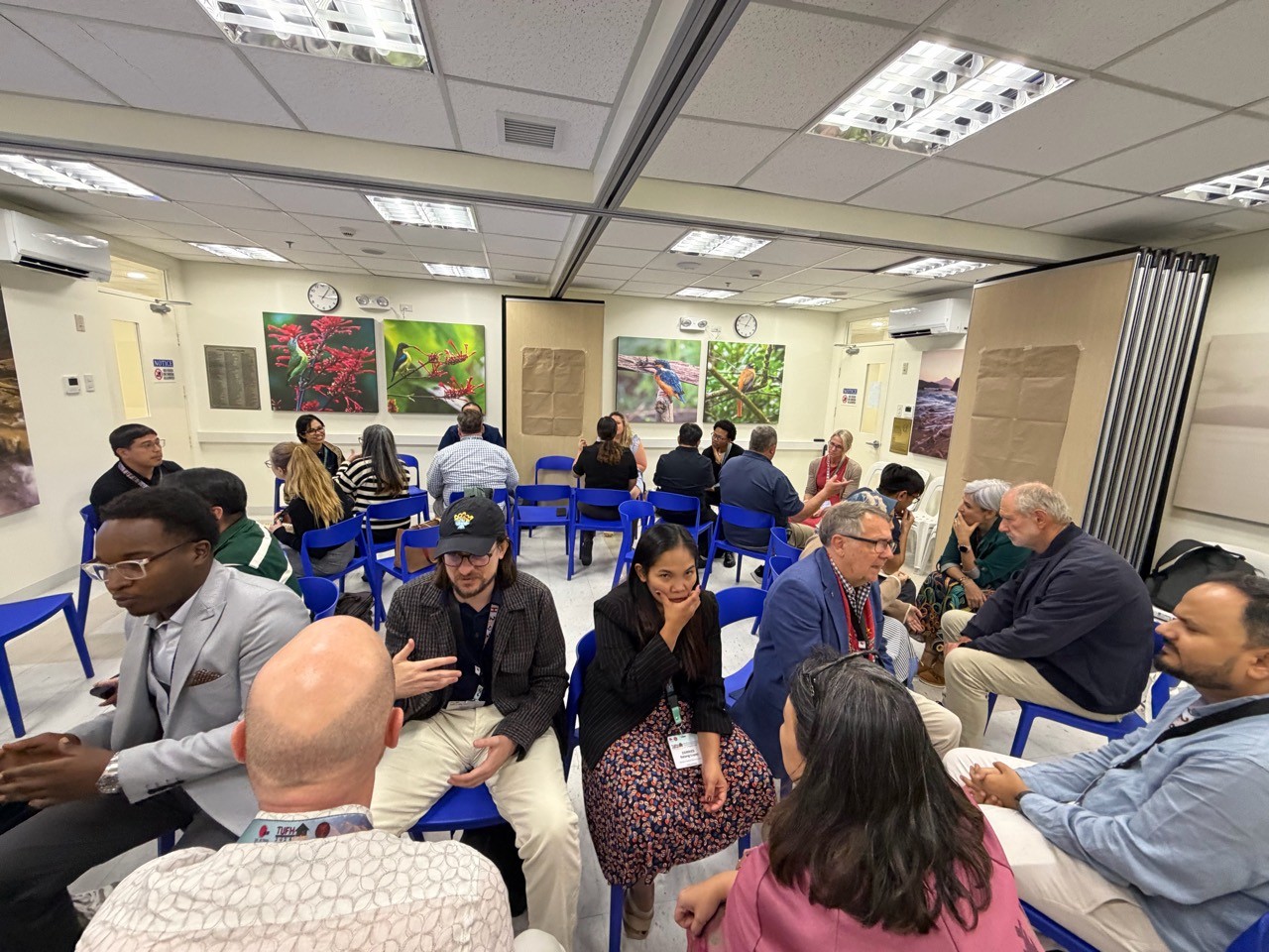 Participants in a small-group discussion